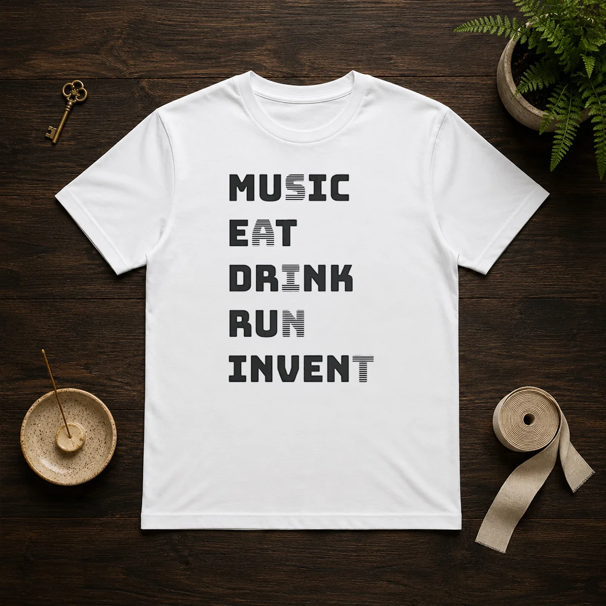 Good Music Eat Drink Run Invent Shirt