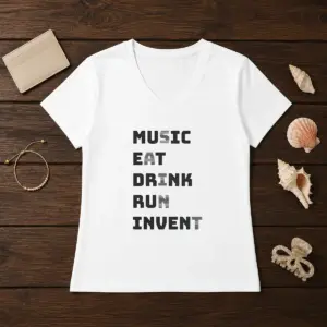 Alternative view of Good Music Eat Drink Run Invent Shirt