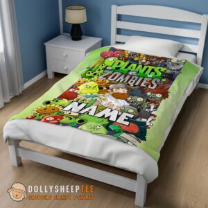 Alternative view of Awesome Game Plants Vs Zombies All Character Blanket Fleece Customized Blanket