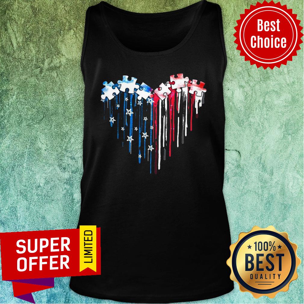Heart American Flag Jigsaw Puzzles Shirt - Image 4