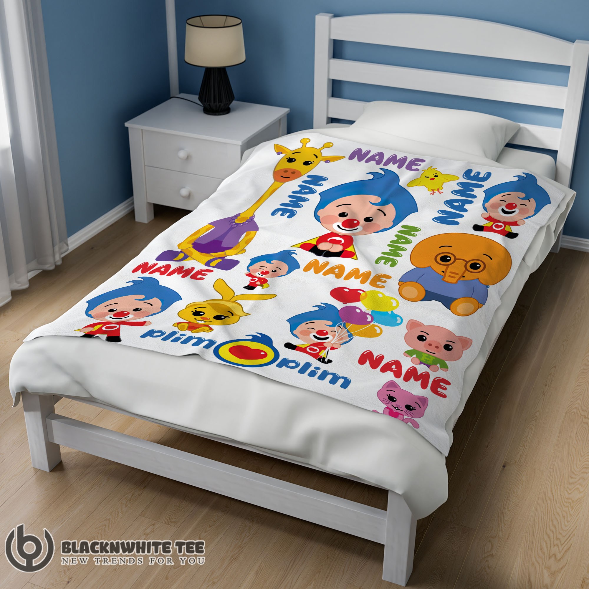 Perfect Top Plim Plim & Friends Collage Cute Blanket Fleece Customized Blanket - Image 2