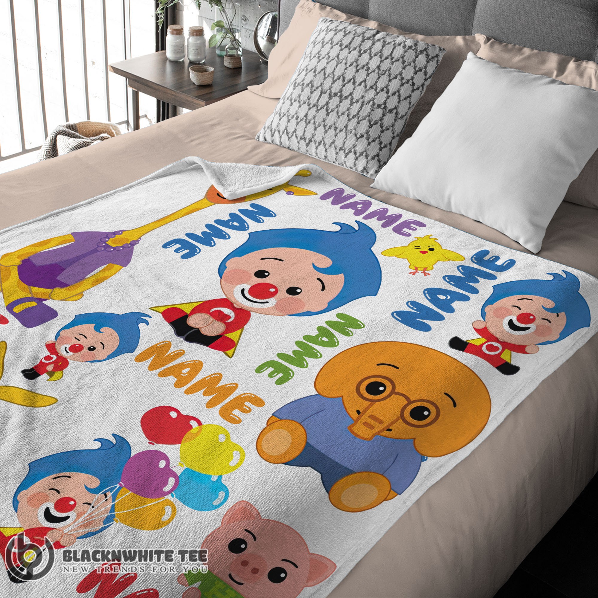 Perfect Top Plim Plim & Friends Collage Cute Blanket Fleece Customized Blanket - Image 3