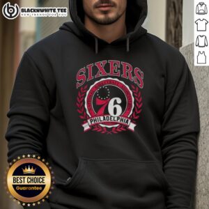 Alternative view of Top Philadelphia 76ers National Basketball Association Logo Laurel Wreath Frame Retro T-Shirt