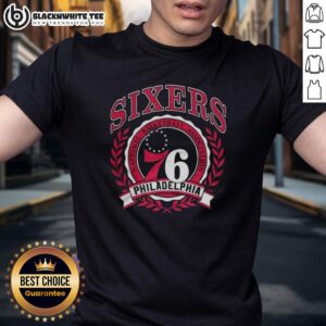 Top Philadelphia 76ers National Basketball Association Logo Laurel Wreath Frame Retro T-Shirt