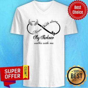 Alternative view of Infinity Sign Wings Never Walk Alone My Partner Walks With Me Paw Shirt