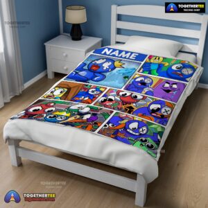 Alternative view of Official Cartoon Rainbow Friends Roblox Blanket Fleece Customized Blanket