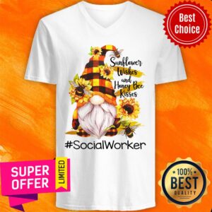 Alternative view of Dwarfs Sunflower Wishes And Honey Bee Kisses Social Worker Shirt