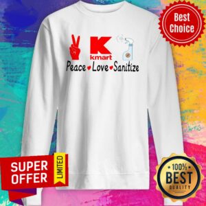 Alternative view of Funny K Kmart Peace Love Sanitize Shirt