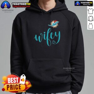 Alternative view of Original Wifey Miami Dolphins Santa Hat Merry Christmas T-Shirt