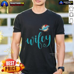 Original Wifey Miami Dolphins Santa Hat Merry Christmas T-Shirt
