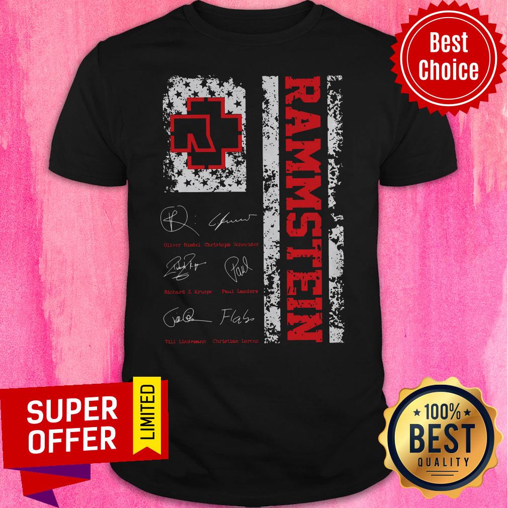 Awesome American Flag Signatures Rammstein Shirt
