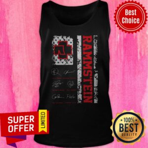Alternative view of Awesome American Flag Signatures Rammstein Shirt