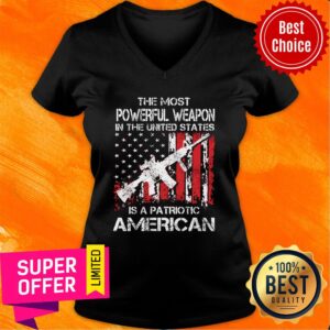 Alternative view of The Most Powerful Weapon Patriotic American Flag Shirt