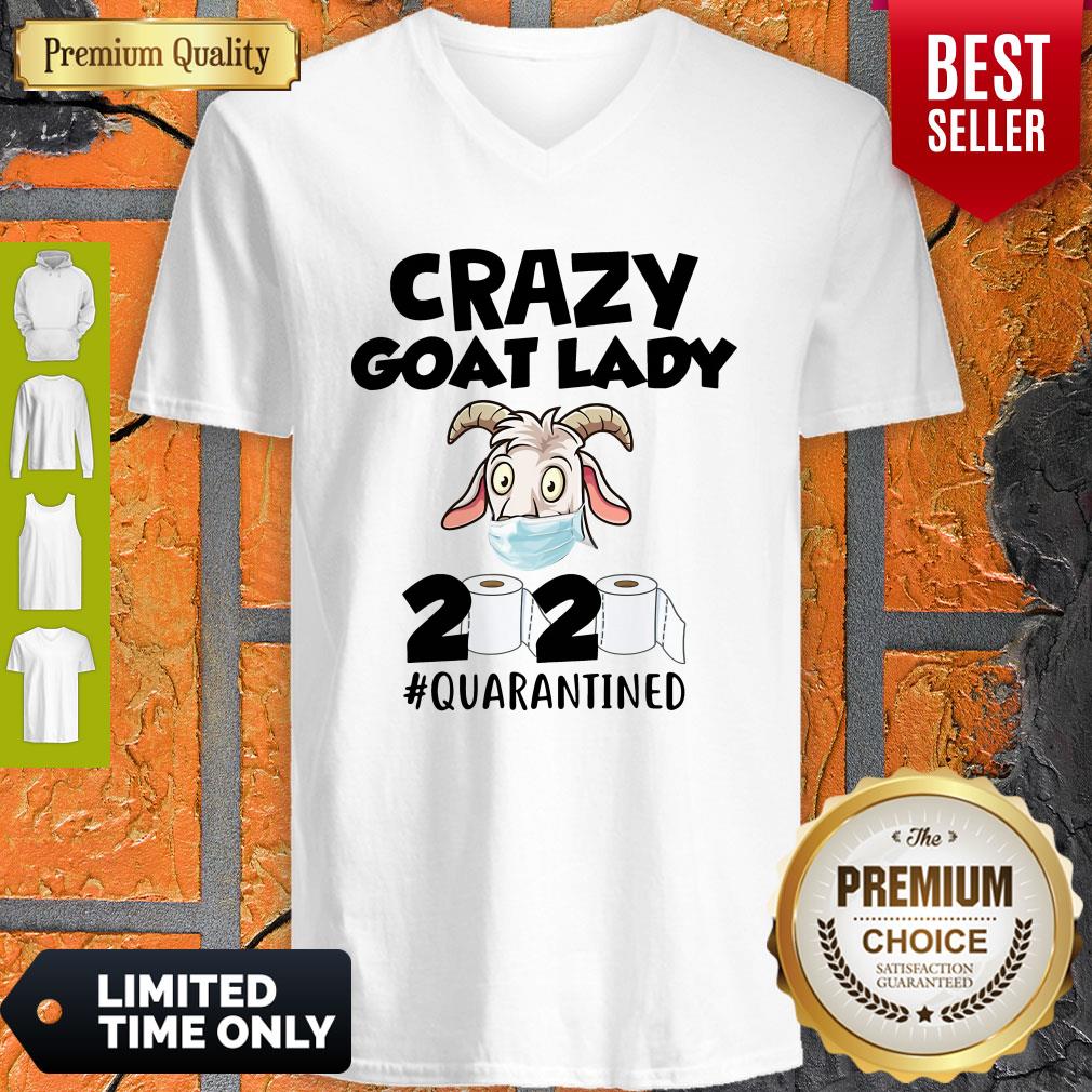 Premium Crazy Goat Lady 2020 Quarantined Shirt - Image 4