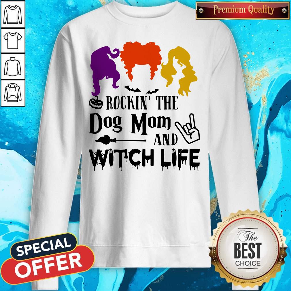 Halloween Hocus Pocus Rockin' The Dog Mom And Witch Life Shirt - Image 4