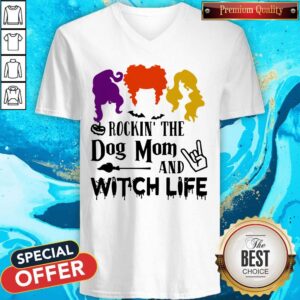 Alternative view of Halloween Hocus Pocus Rockin' The Dog Mom And Witch Life Shirt