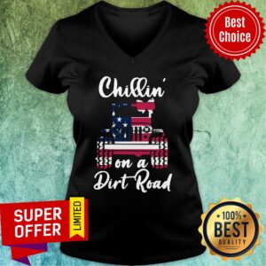 Alternative view of Chillin Jeep On A Dirt Road American Flag Shirt