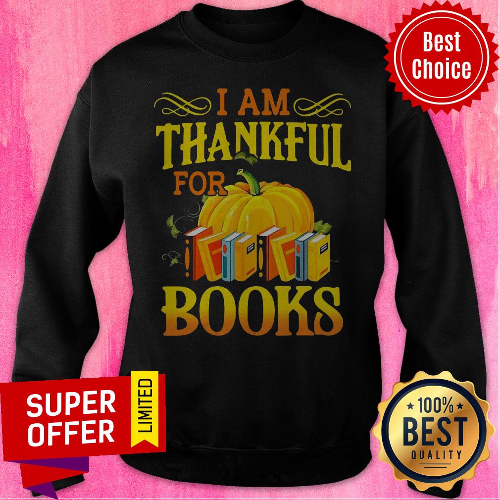 Top I Am Thankful For Books Halloween Shirt - Image 2