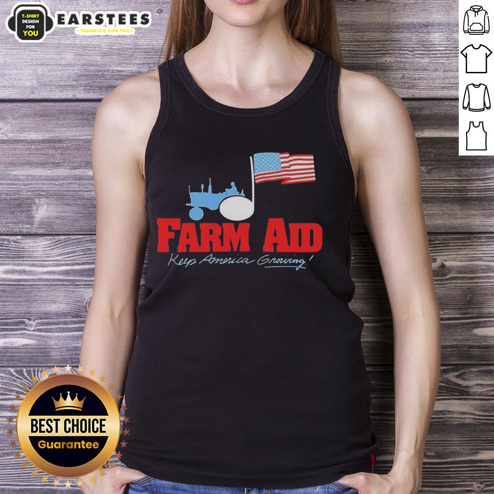 Original Farm Aid Keep America Growing The Logo Of A Tractor And The American Flag T-Shirt - Image 4