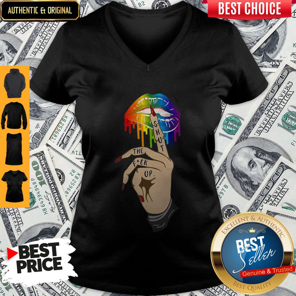 Premium Lips Shut The Fuck Up LGBT Shirt - Image 3