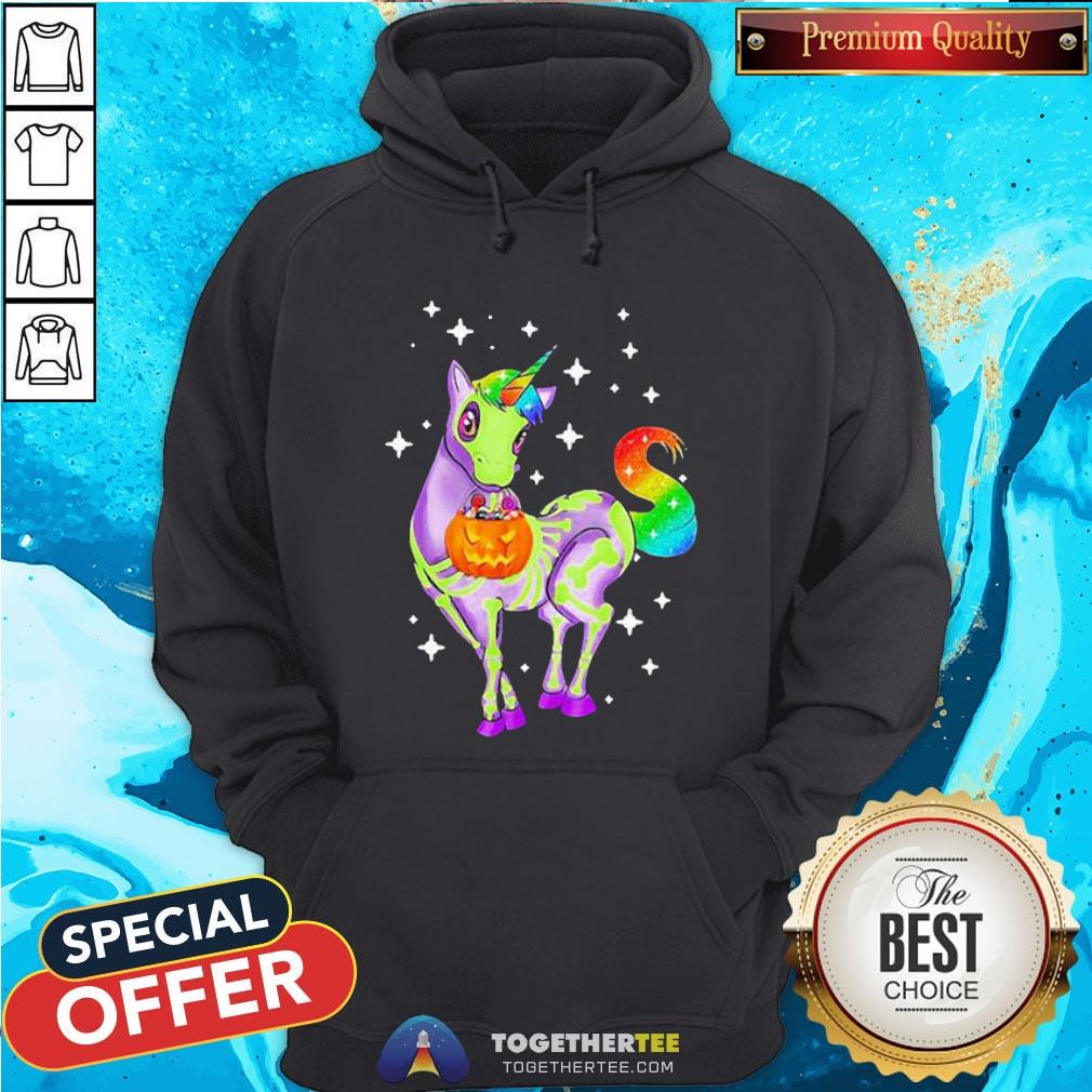 Pretty Unicorn Skeleton Happy Halloween Shirt - Image 5