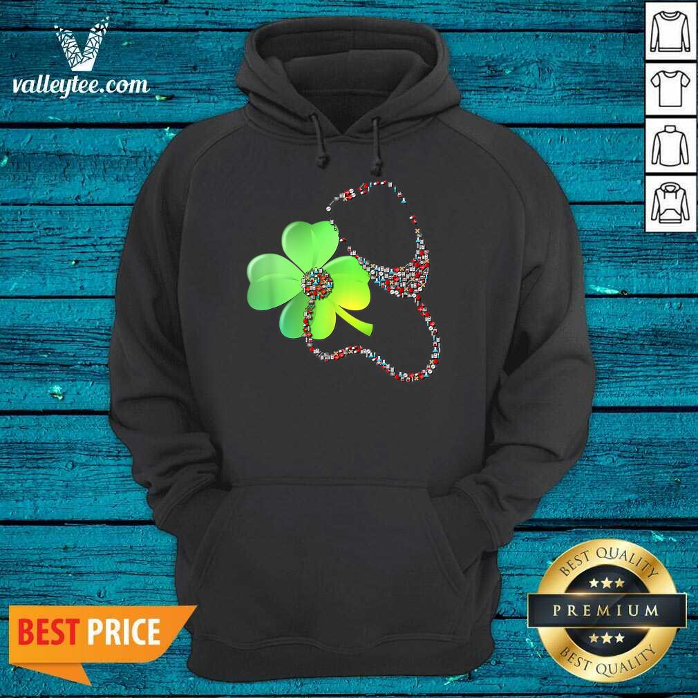 Good Nurse Stethoscope Shamrock St Patricks Day Shirt - Image 2