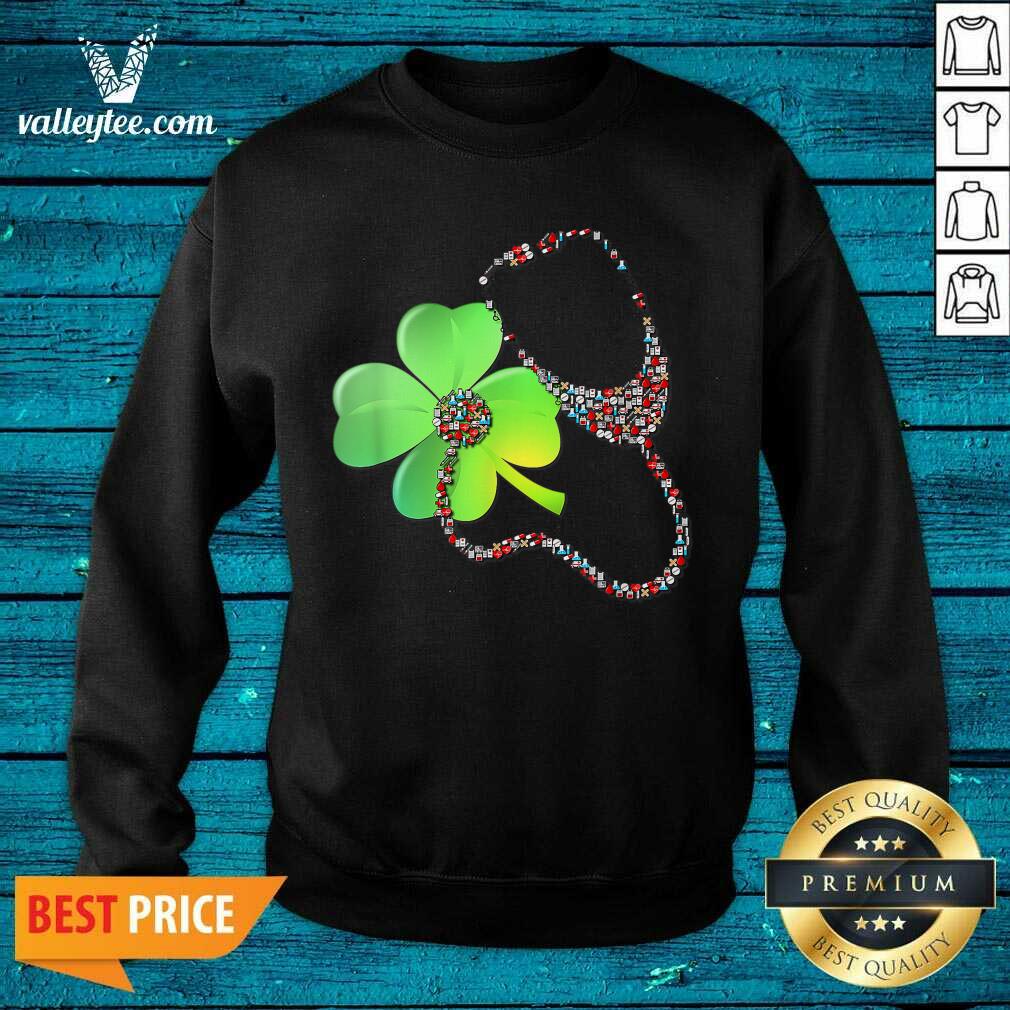 Good Nurse Stethoscope Shamrock St Patricks Day Shirt - Image 5
