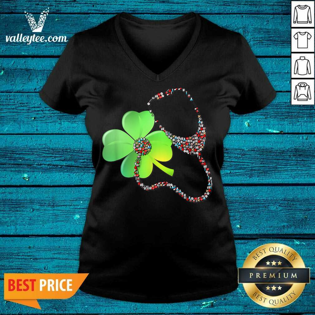 Good Nurse Stethoscope Shamrock St Patricks Day Shirt - Image 3