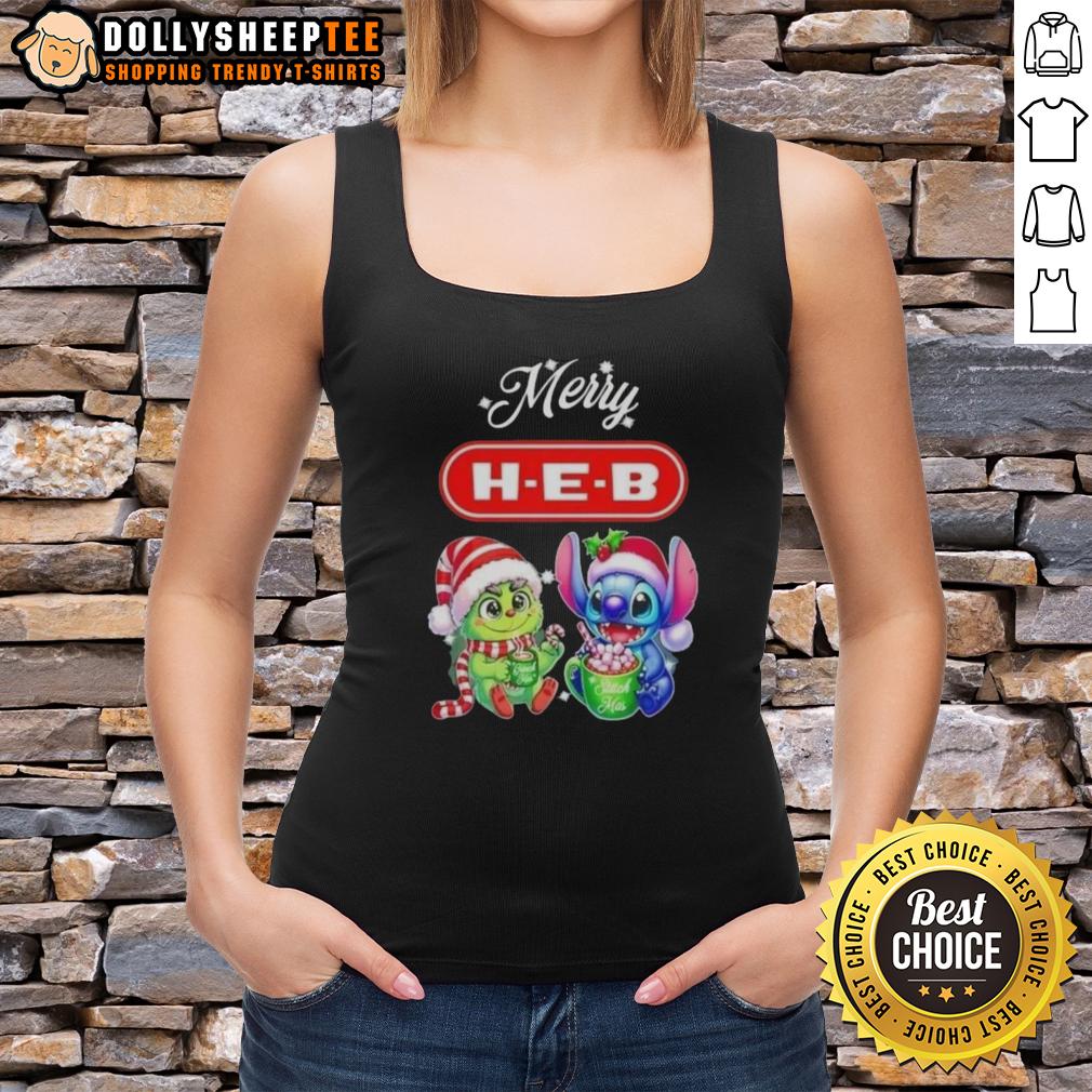 Happy Grinch And Stitch X H-E-B Merry Christmas T-Shirt - Image 4
