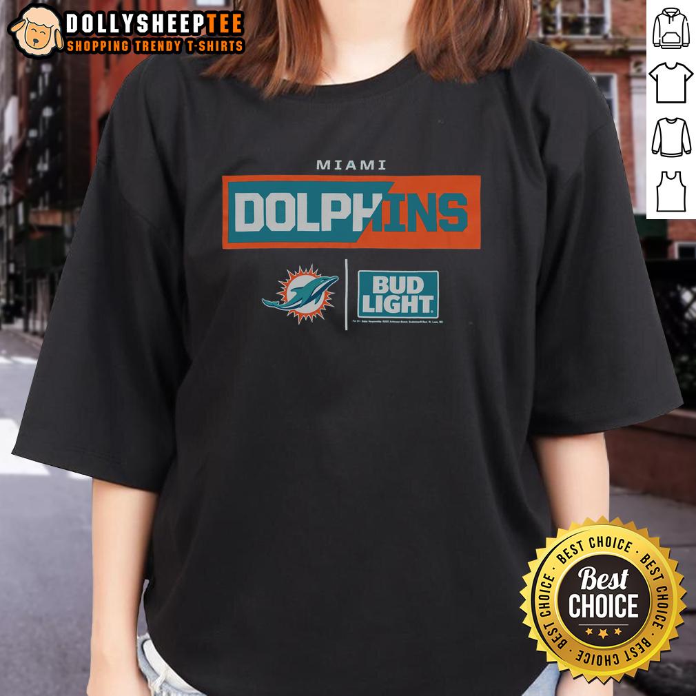 Hot Bud Light Miami Dolphins T-Shirt - Image 3