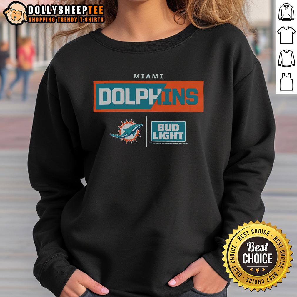 Hot Bud Light Miami Dolphins T-Shirt - Image 5