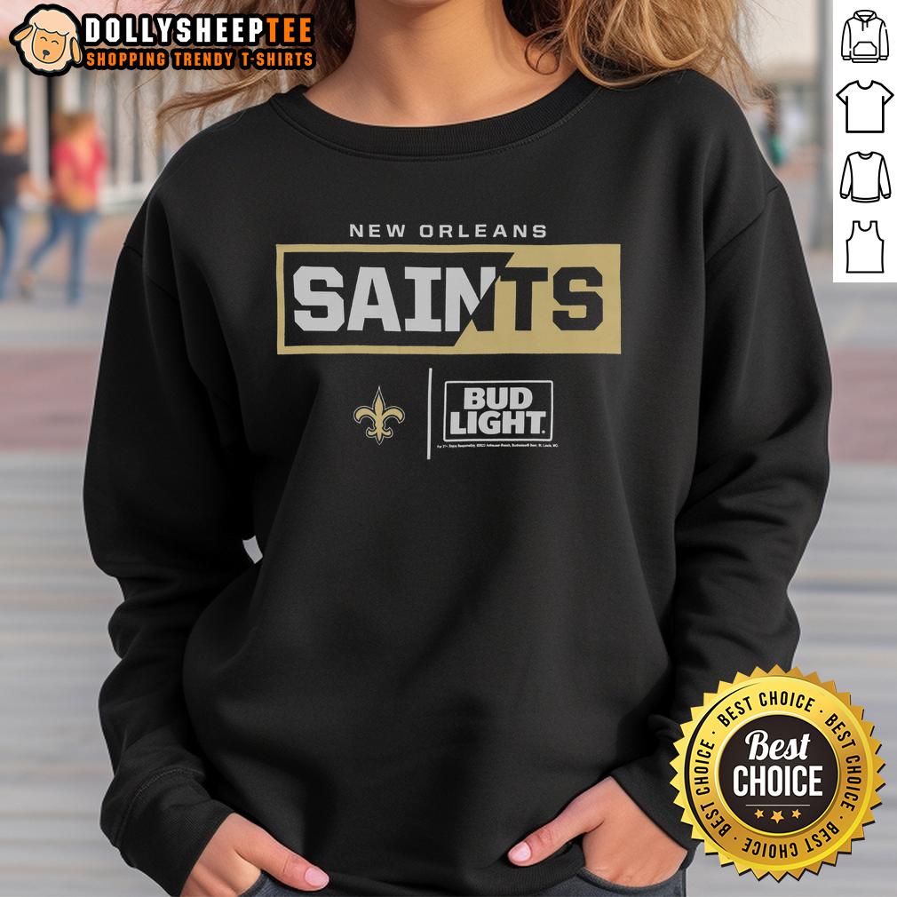 Hot Bud Light New Orleans Saints Team T-Shirt - Image 5