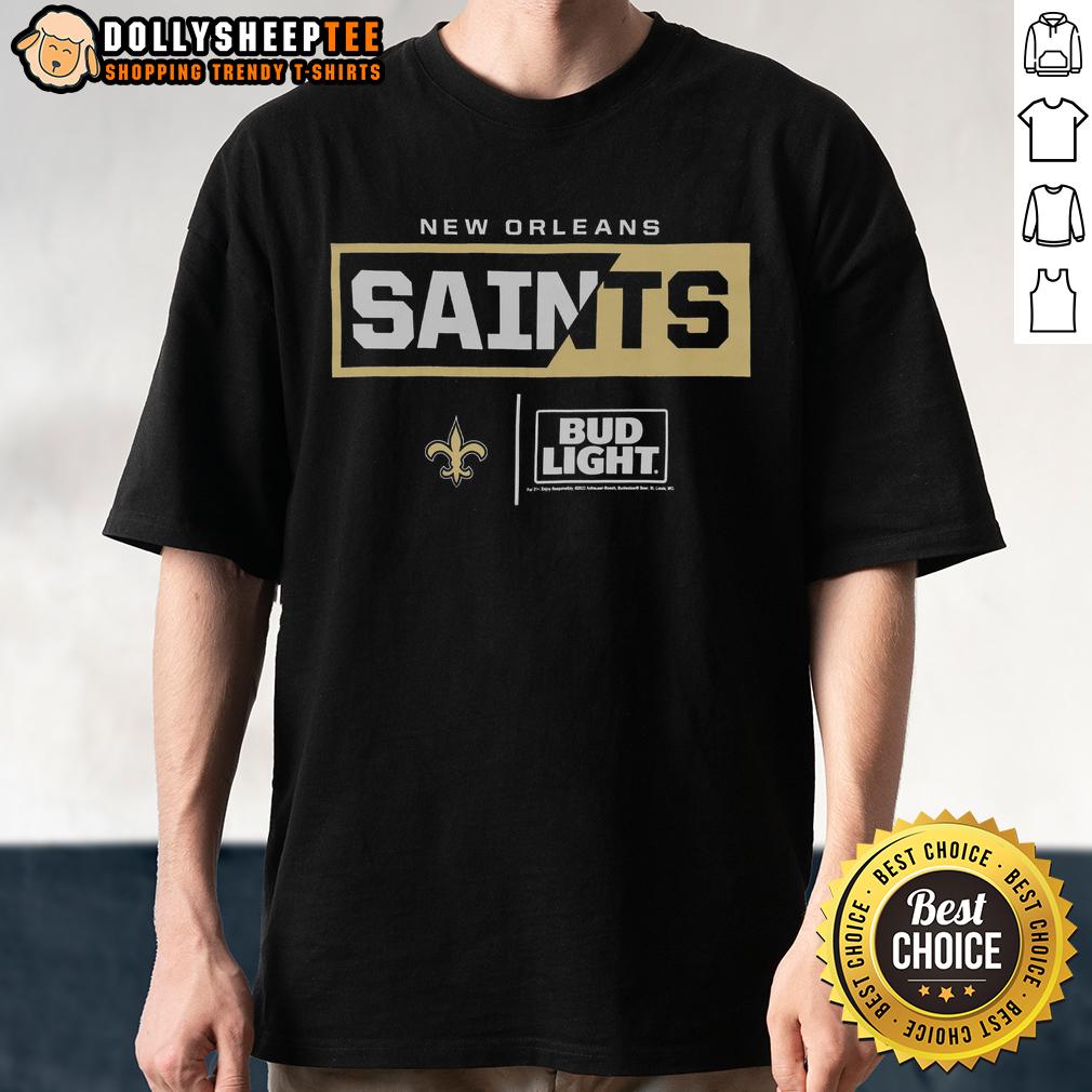 Hot Bud Light New Orleans Saints Team T-Shirt