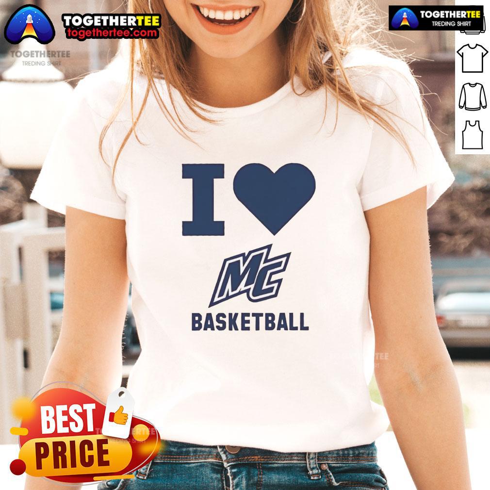 Nice I Love Merrimack Women's Basketball T-Shirt - Image 3