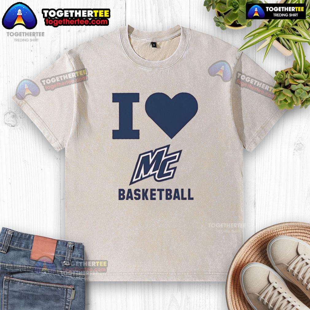 Nice I Love Merrimack Women's Basketball T-Shirt - Image 6