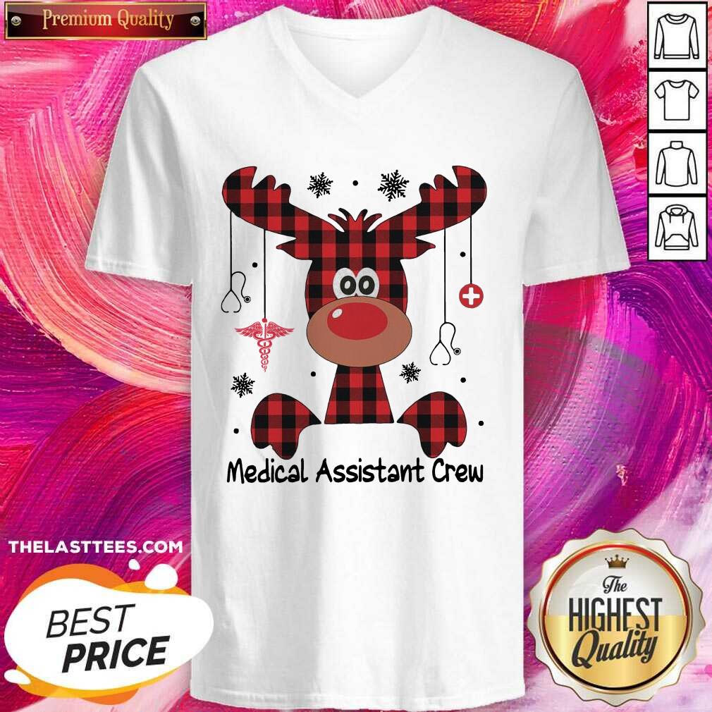 Cute Reindeer Dispatcher Medical Assistant Crew Christmas Shirt - Image 2