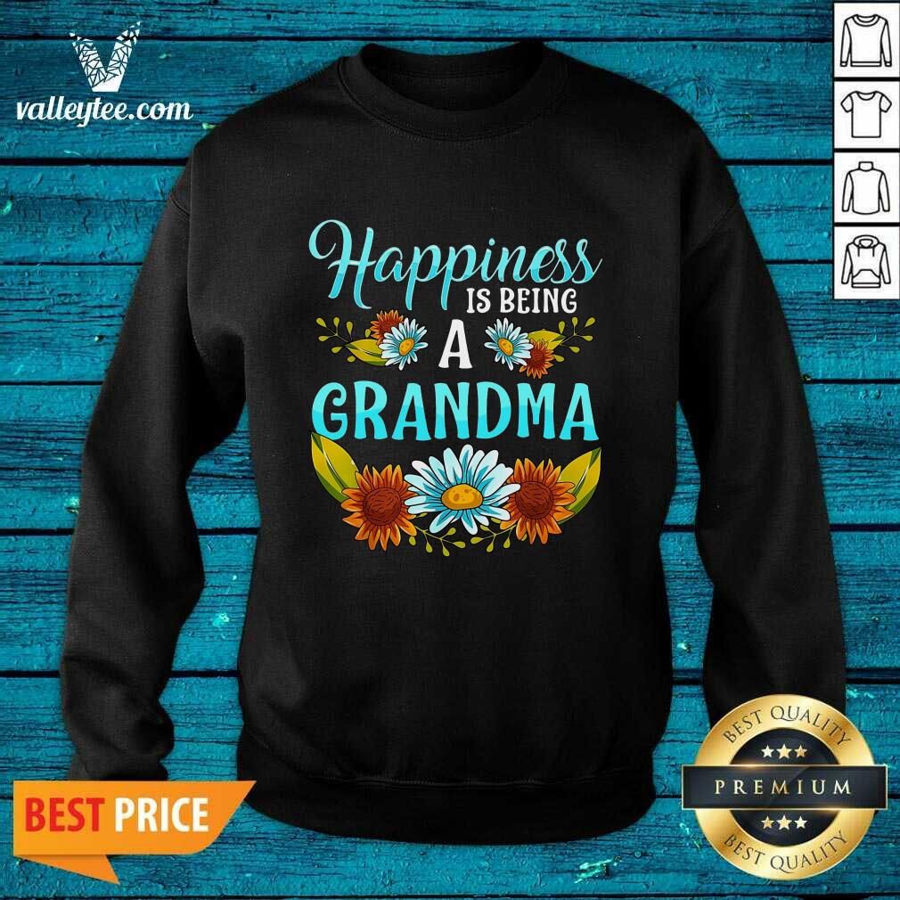 Flower Happiness Is Being A Grandma Shirt - Image 3