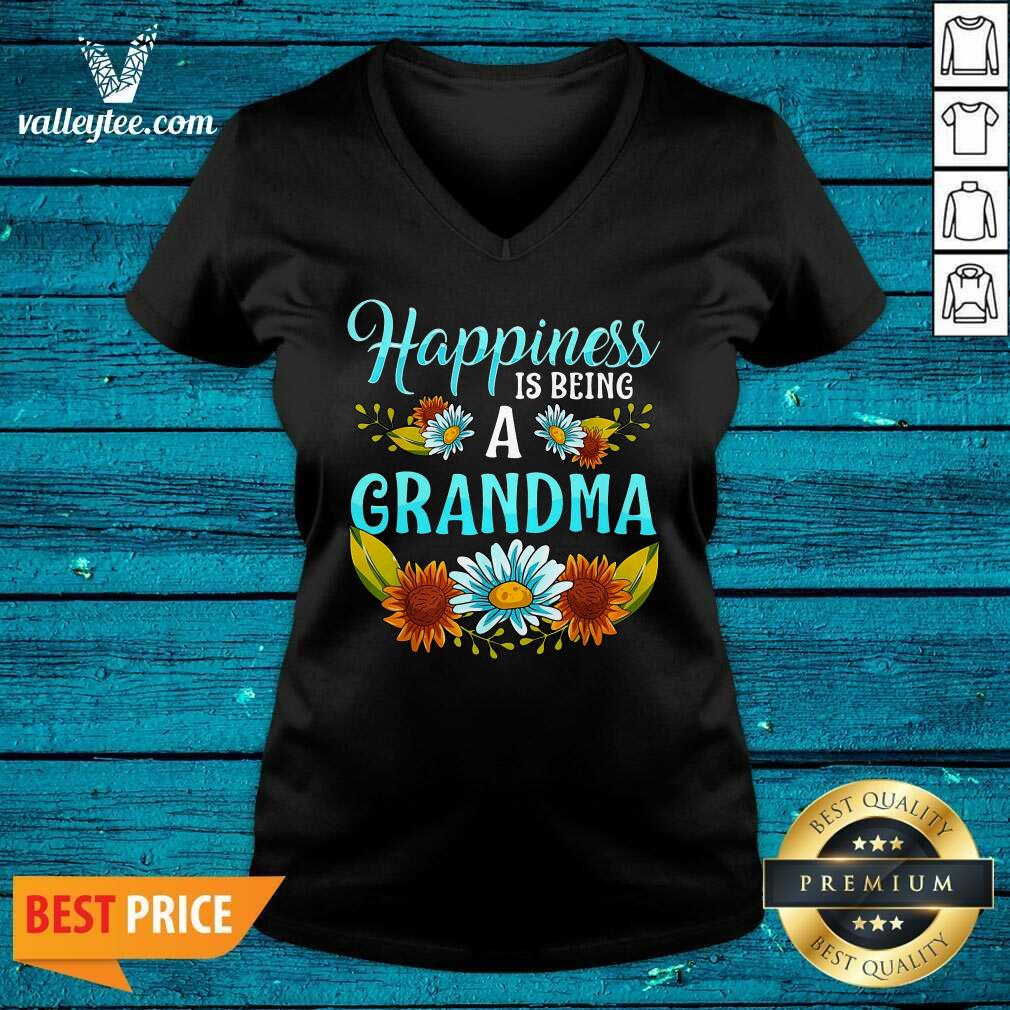 Flower Happiness Is Being A Grandma Shirt - Image 5