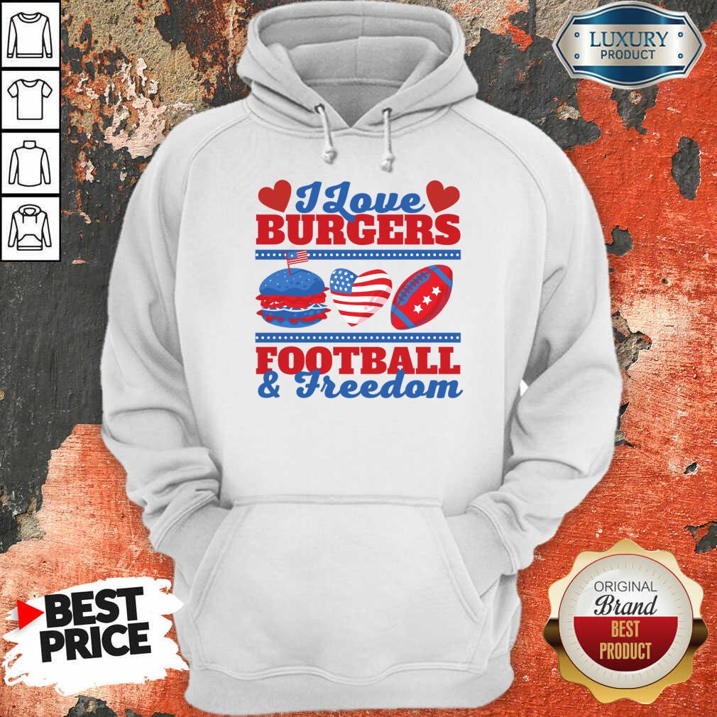 I Love Burgers Football And Freedom Shirt - Image 4