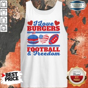 Alternative view of I Love Burgers Football And Freedom Shirt
