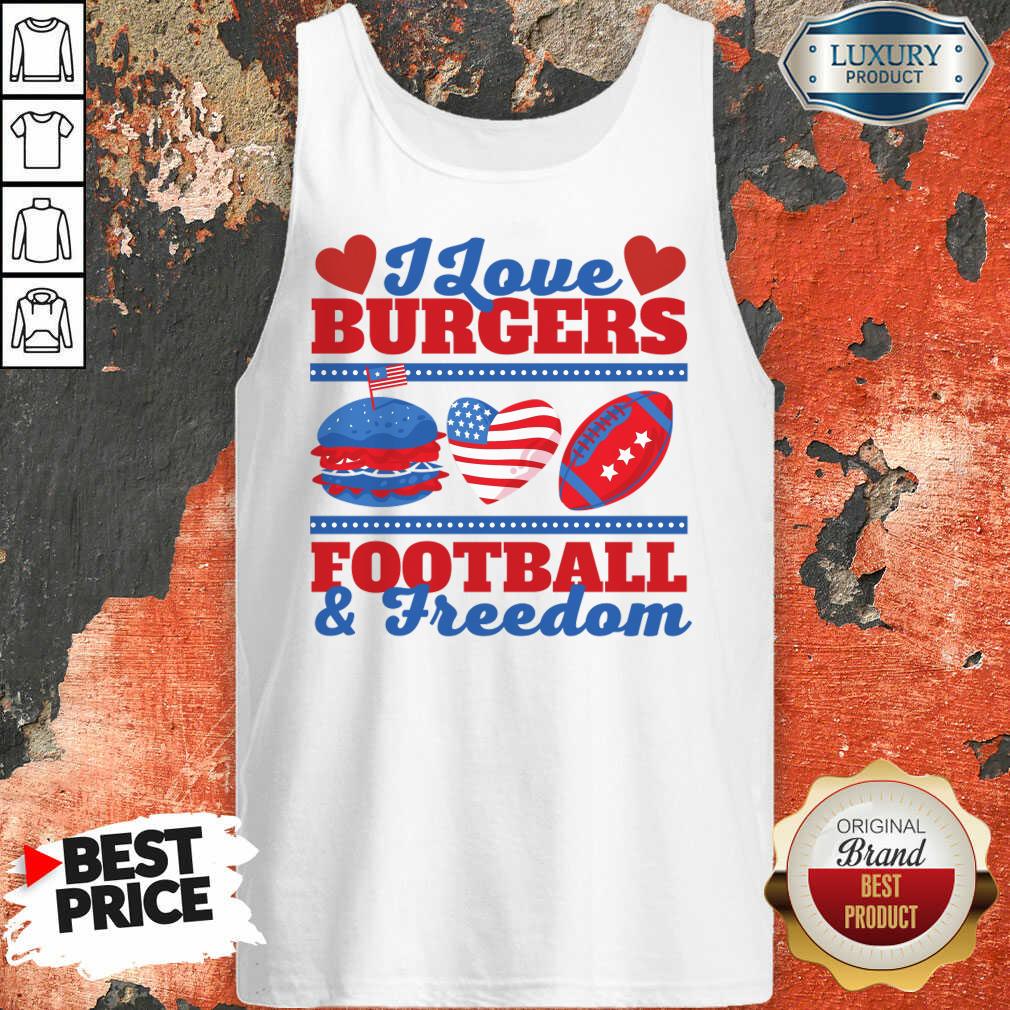I Love Burgers Football And Freedom Shirt - Image 2