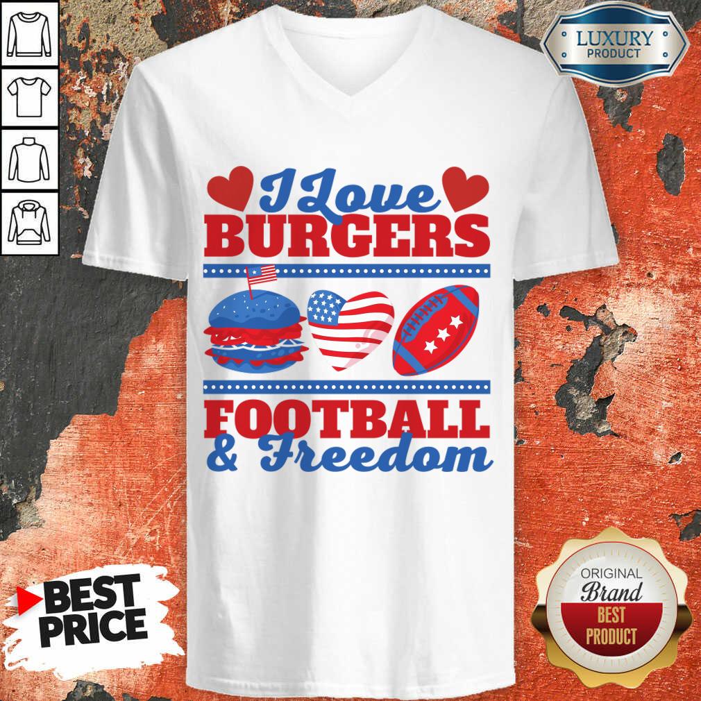 I Love Burgers Football And Freedom Shirt - Image 5