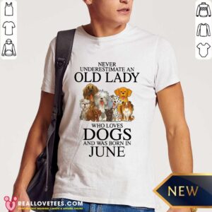 Never Underestimate An Old Lady Who Loves Dogs In June Shirt