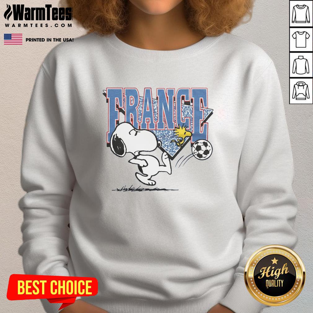 Cute Peanuts Snoopy X France Soccer T-Shirt - Image 5