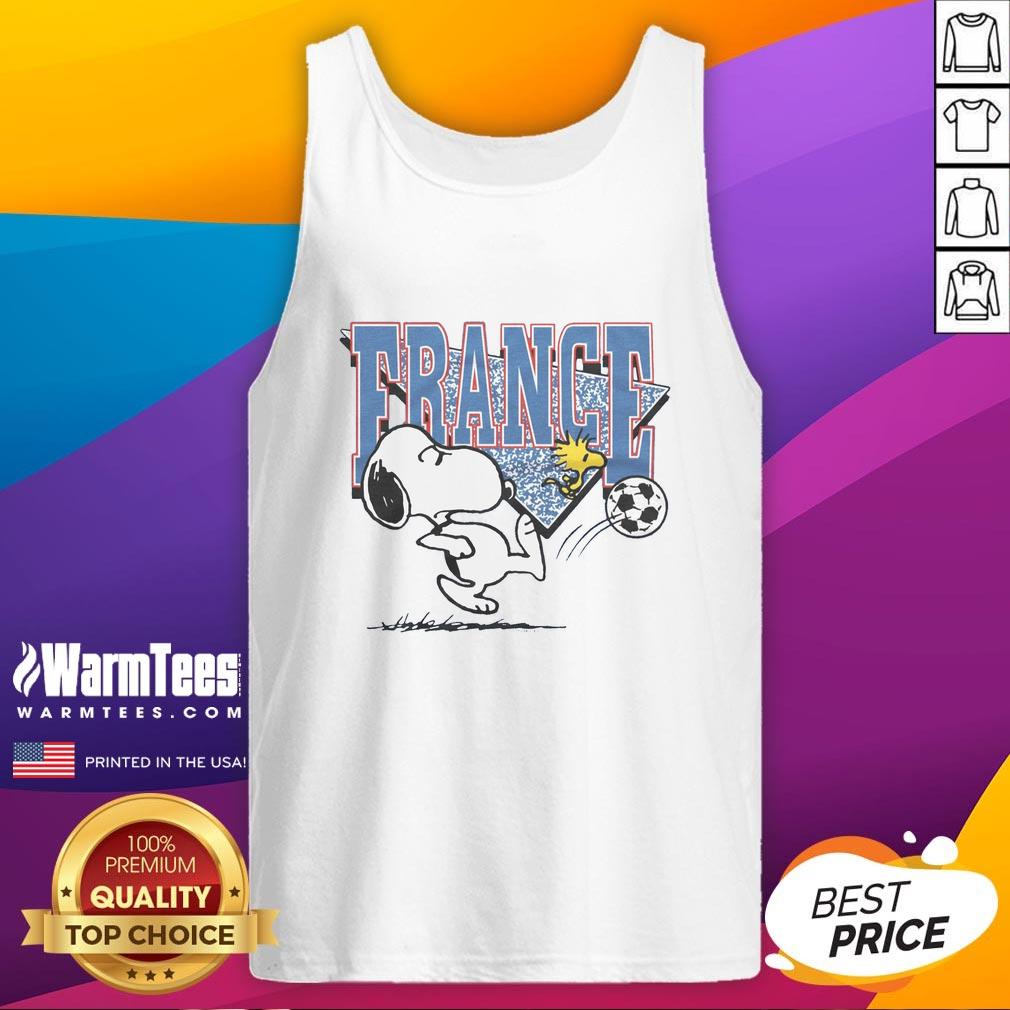 Cute Peanuts Snoopy X France Soccer T-Shirt - Image 4