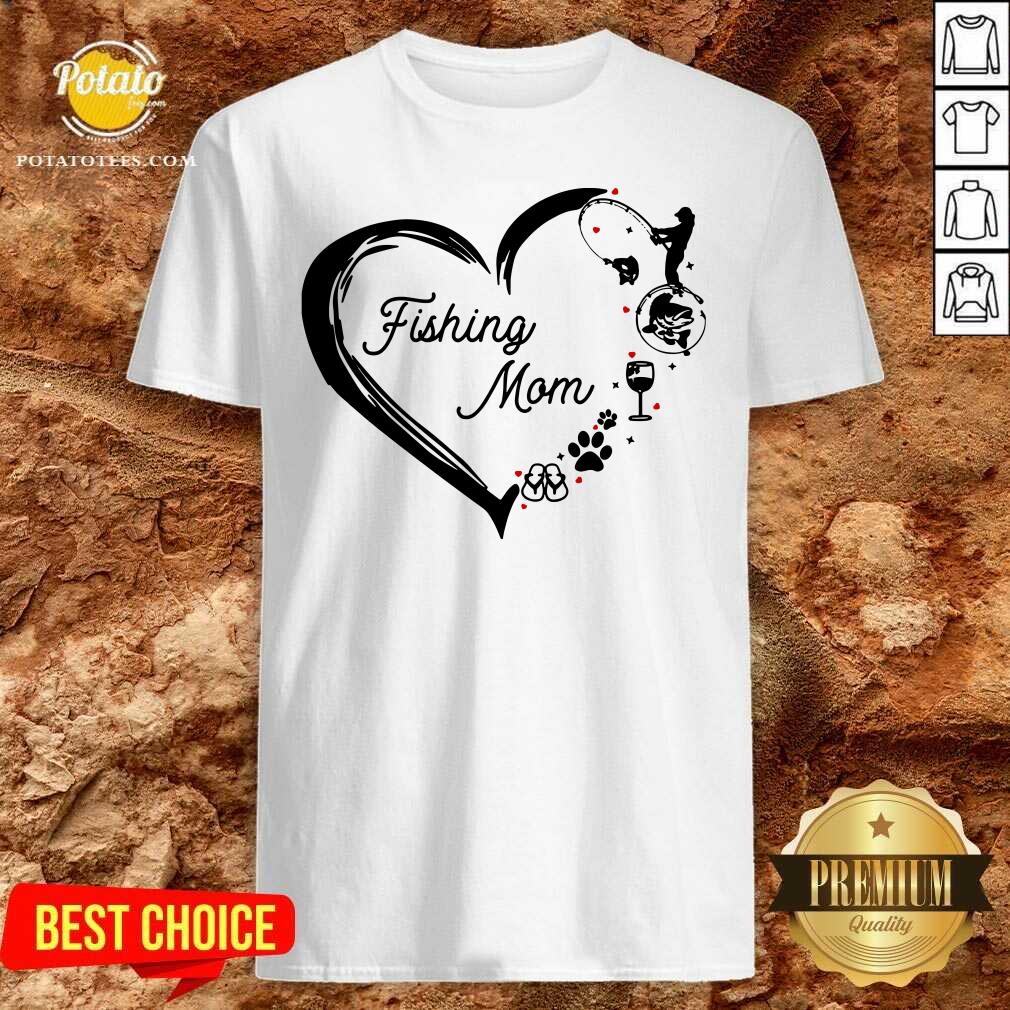 Fishing Mom Wine Paw Dog And Flip Flop Shirt