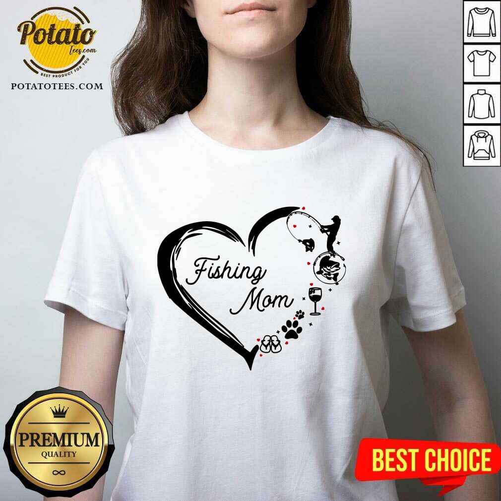 Fishing Mom Wine Paw Dog And Flip Flop Shirt - Image 3