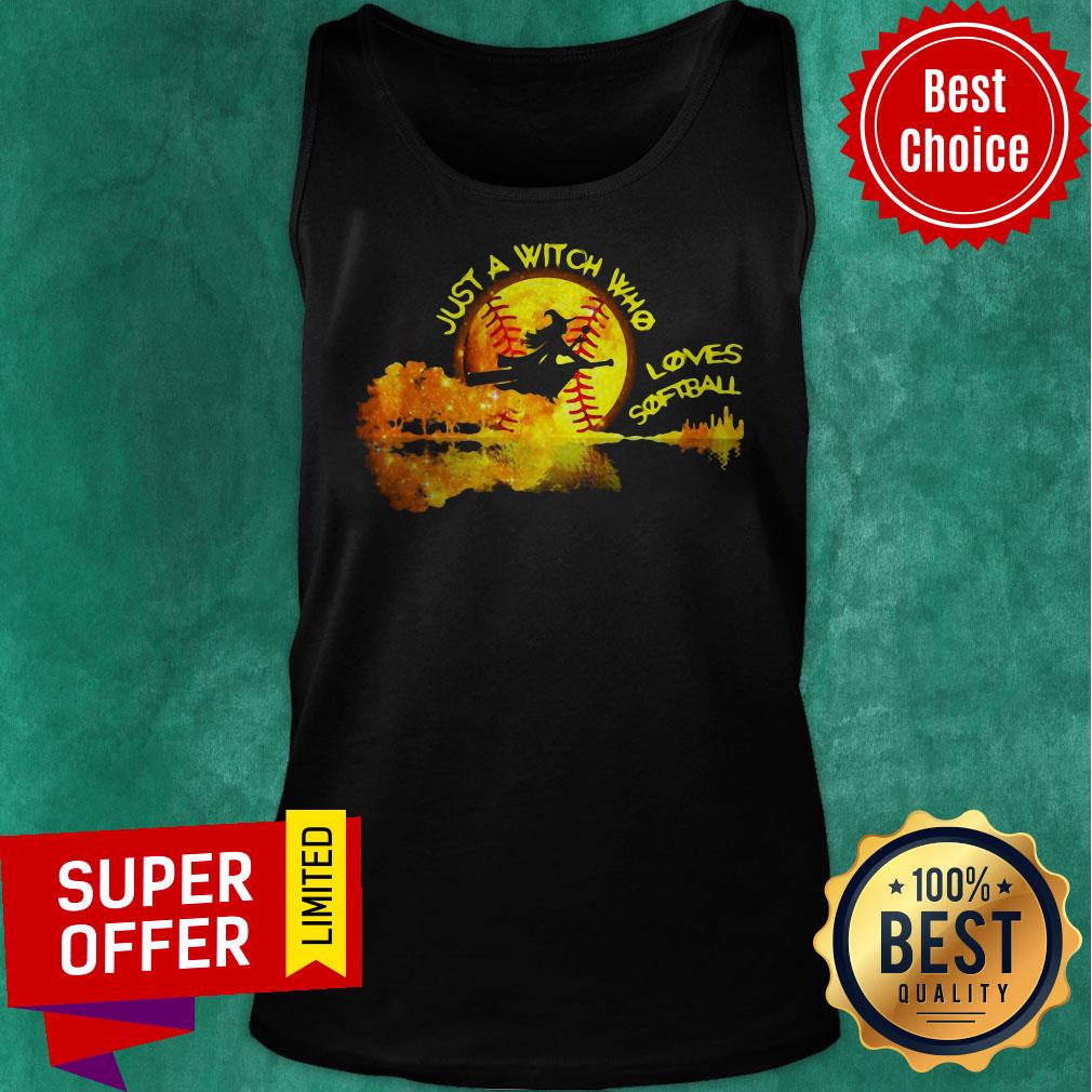 Funny Just A Witch Who Loves Softball Halloween Shirt - Image 5