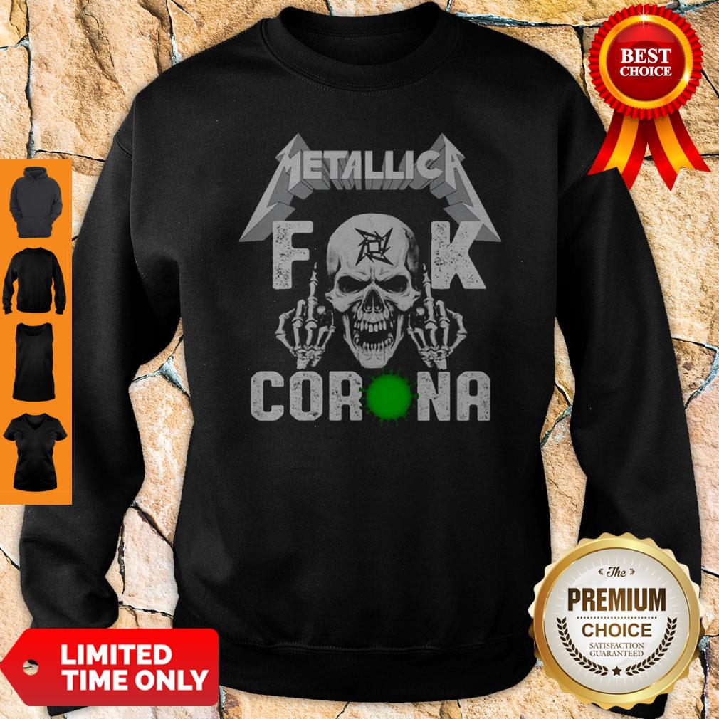 Funny Skull Metallica Fuck Coronavirus Shirt - Image 3