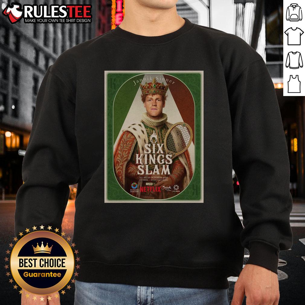 Hot Jannik Sinner Six Kings Slam 2025 Riyadh Season Tennis T-Shirt - Image 5